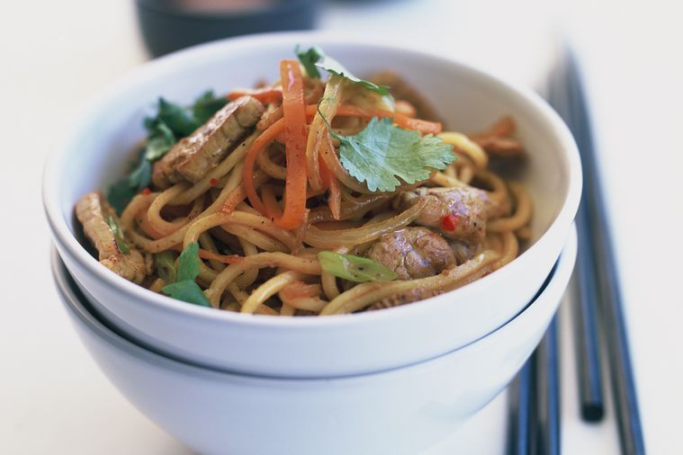 Thai-style pork and hokkien noodle stir-fry